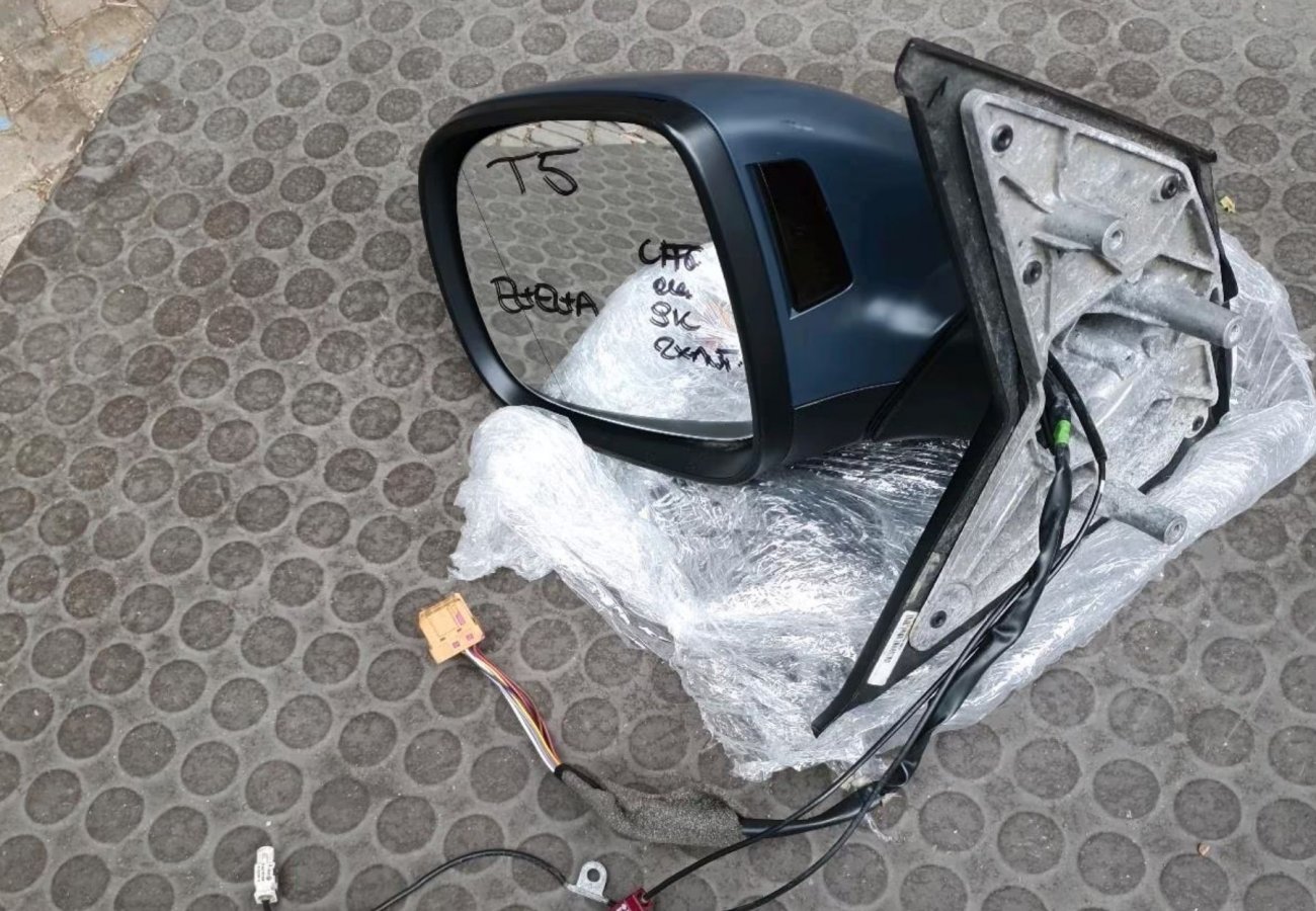 VW Bus T5.2 Außenspiegel Links 9-Pin mit Totwinkel-Assistent & 2 Antennen – Original