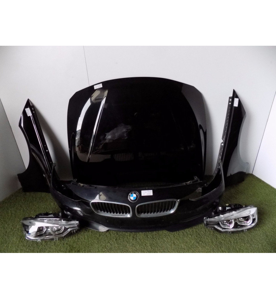 BMW 3er F30 F31 Frontpaket – Motorhaube, Kotflügel, Scheinwerfer, Stoßstange (Original, Schwarz 668)